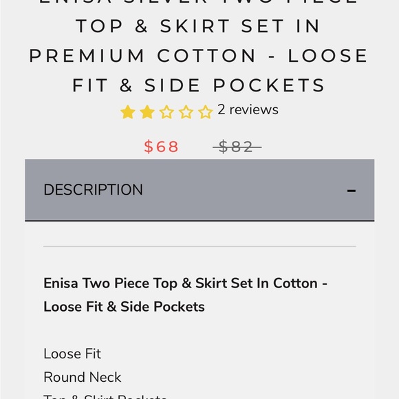 Muslim premium cotton blouse and skirt set from Bazar Al Haya light grey - Picture 5 of 13